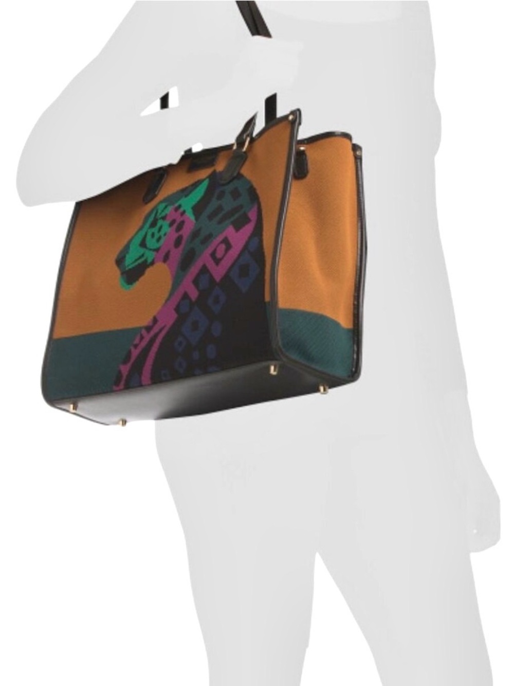 NWT - Viola Castellani - Artistic, Italian Tote Bag - Jaguar - Picture 5 of 7